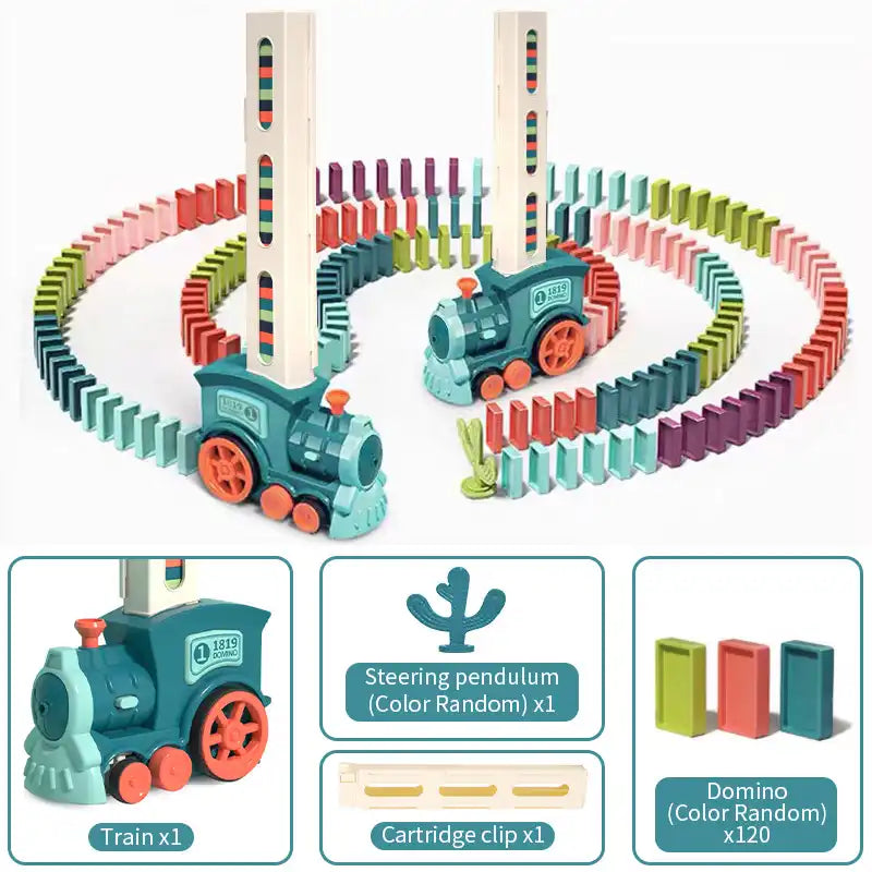Automatic Domino Train Set for Kids – Electric Domino Laying Toy