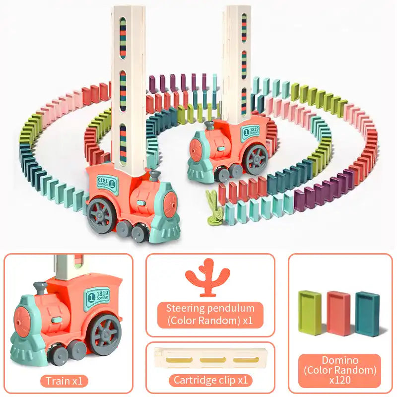 Automatic Domino Train Set for Kids – Electric Domino Laying Toy