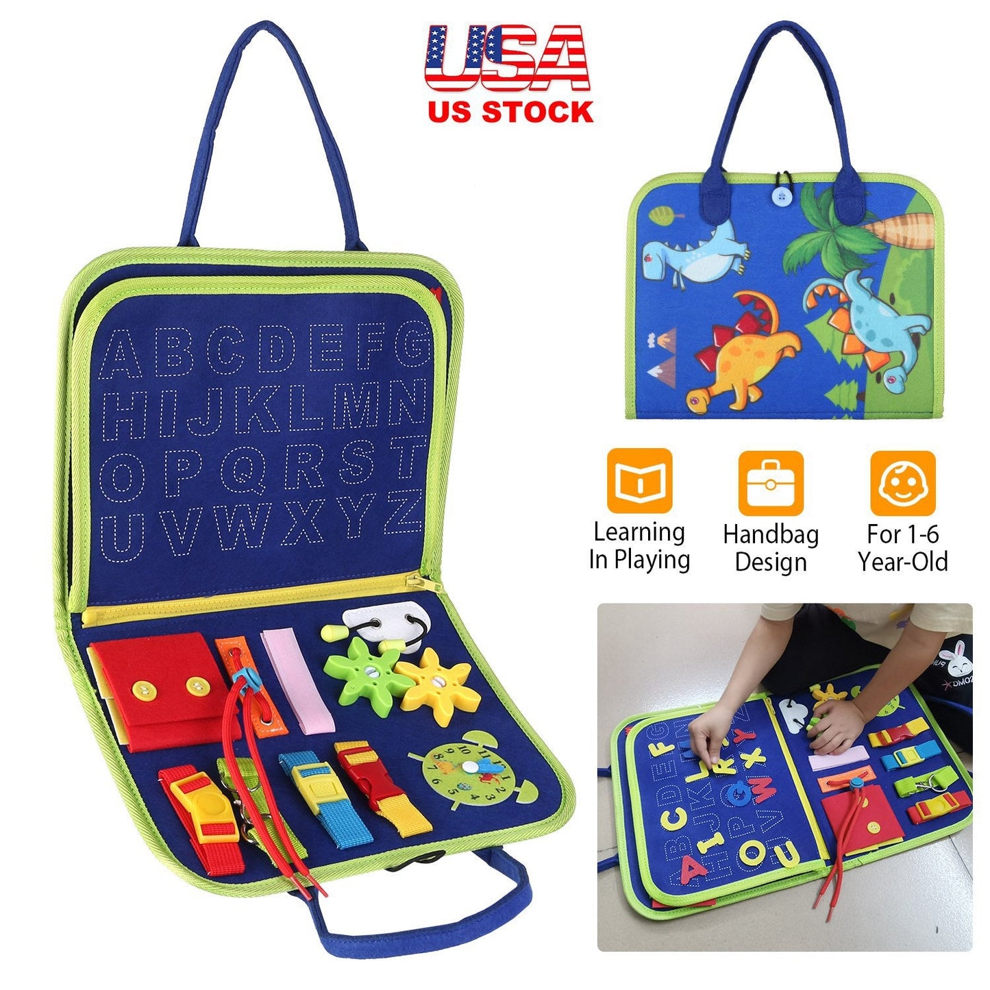 Kids Busy Board – Montessori Sensory Learning Toy for Toddlers (1–6 Years)