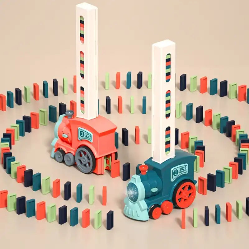 Automatic Domino Train Set for Kids – Electric Domino Laying Toy