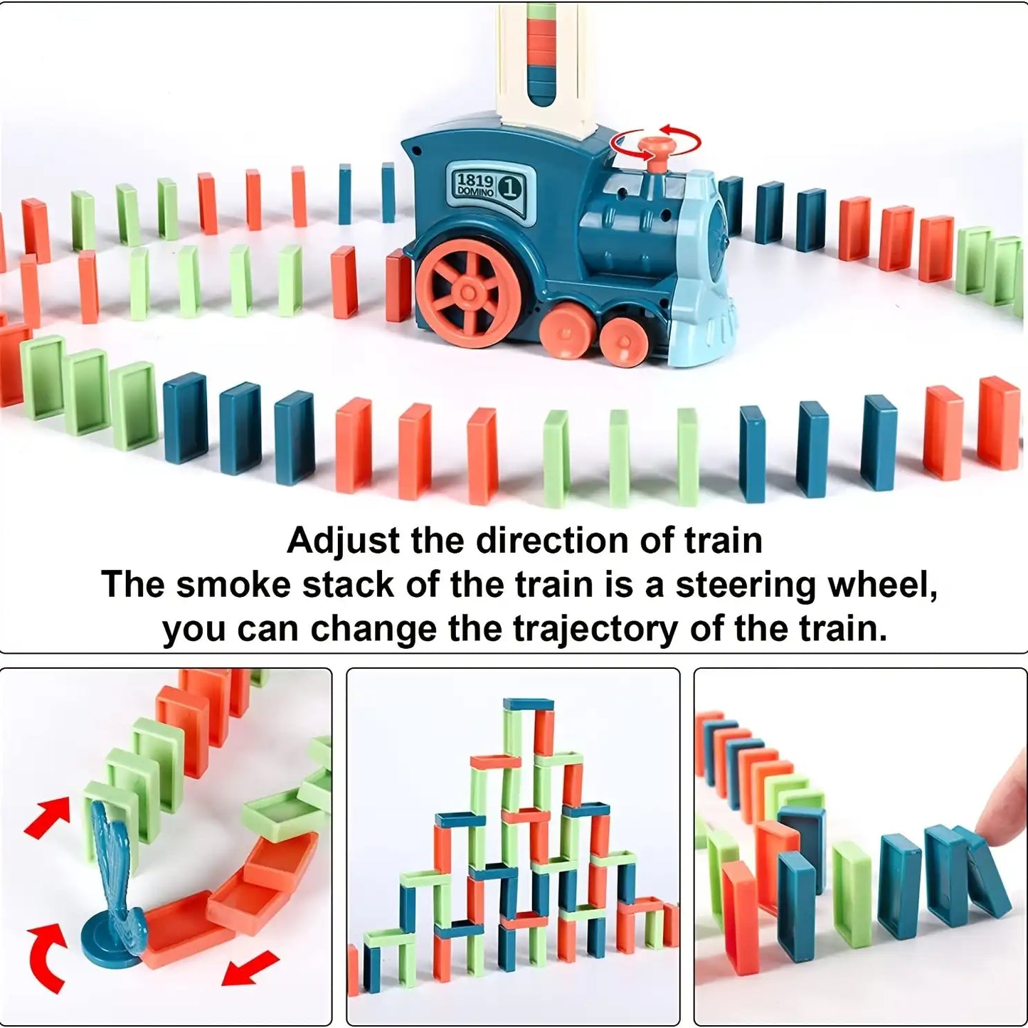 Automatic Domino Train Set for Kids – Electric Domino Laying Toy