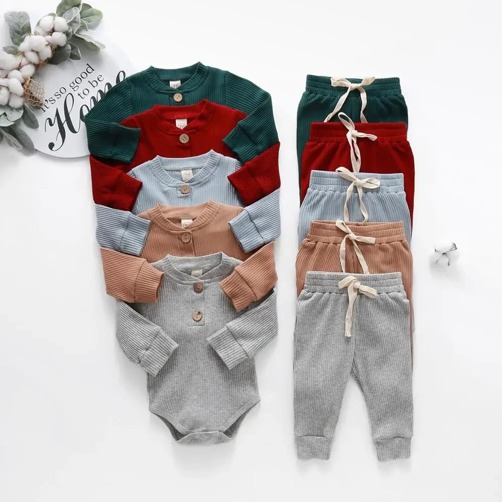 Ribbed Cotton Newborn Outfit Set