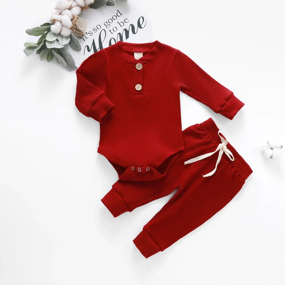 Ribbed Cotton Newborn Outfit Set