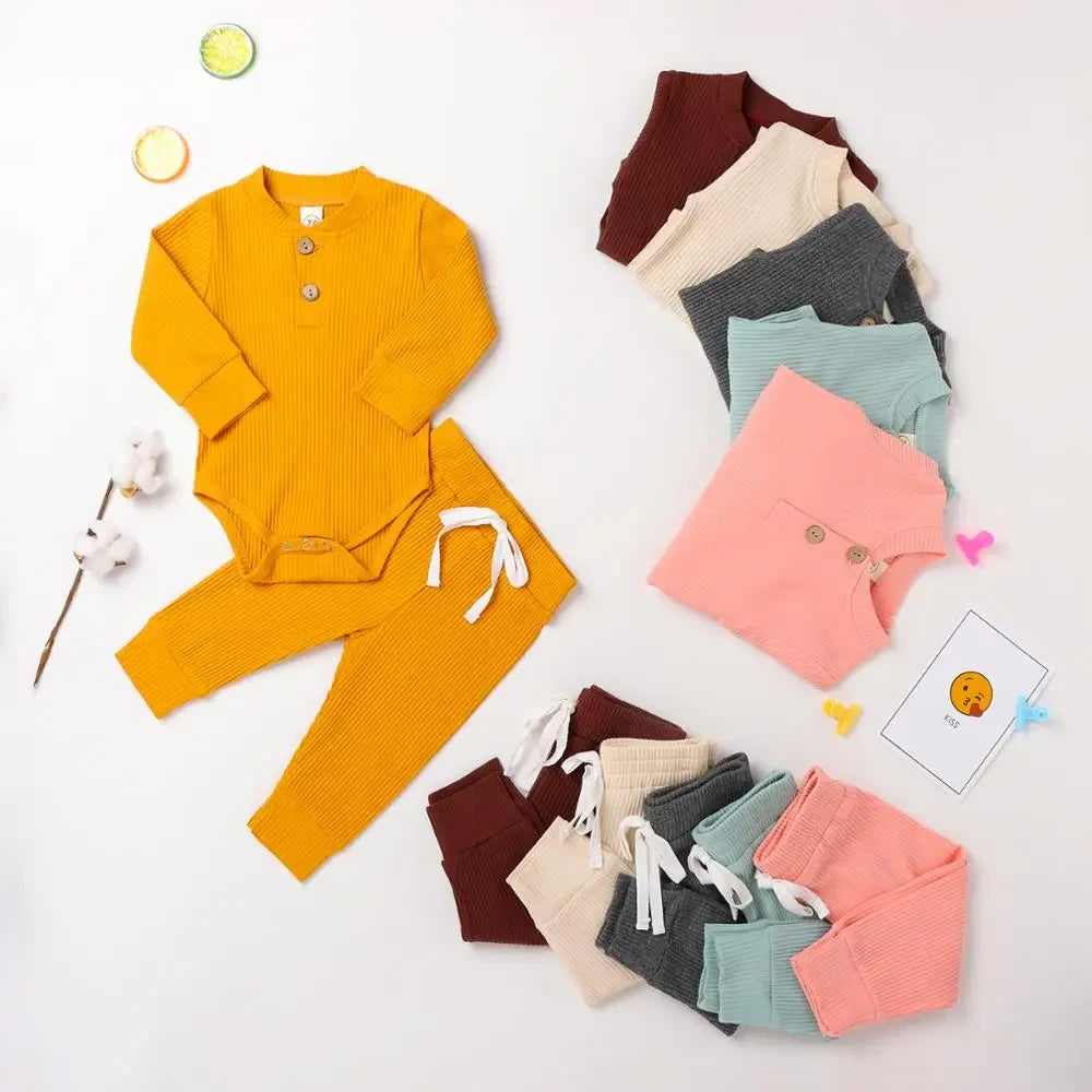 Ribbed Cotton Newborn Outfit Set