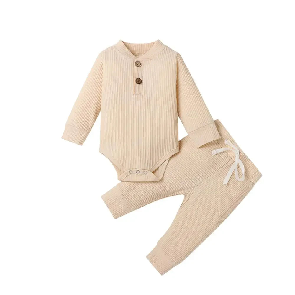 Ribbed Cotton Newborn Outfit Set