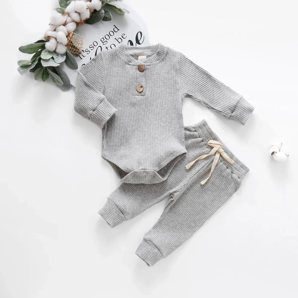 Ribbed Cotton Newborn Outfit Set