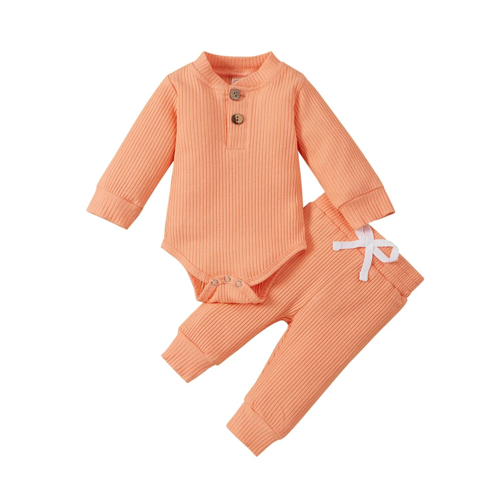 Ribbed Cotton Newborn Outfit Set