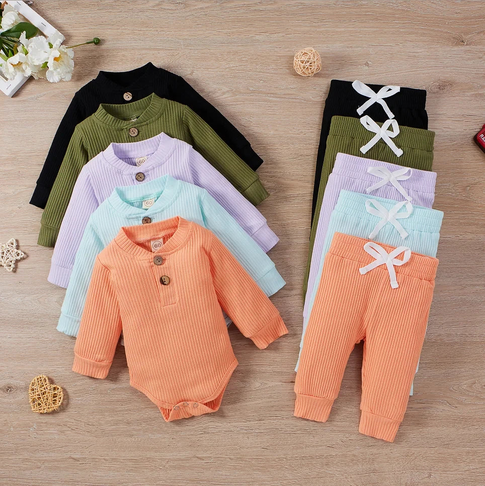 Ribbed Cotton Newborn Outfit Set