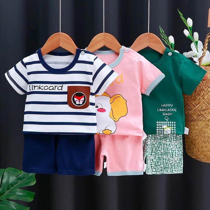 Cotton Cartoon Summer Kids Outfit Set