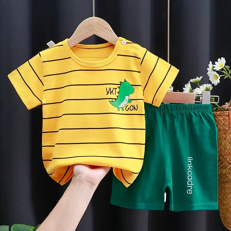 Cotton Cartoon Summer Kids Outfit Set