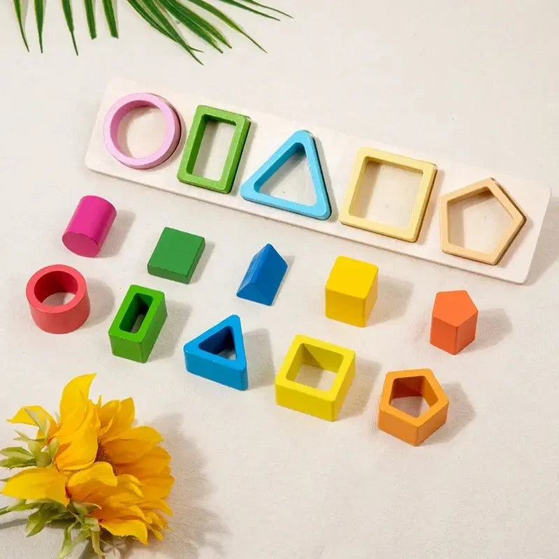 Wooden Shape Sorting Stacking Toy