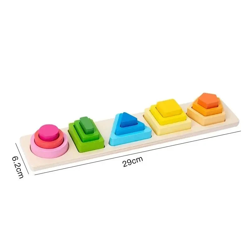 Wooden Shape Sorting Stacking Toy
