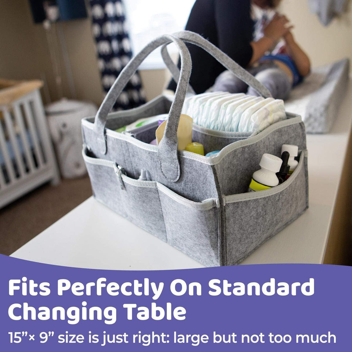 Baby Diaper Caddy Organizer – Portable Nursery Storage