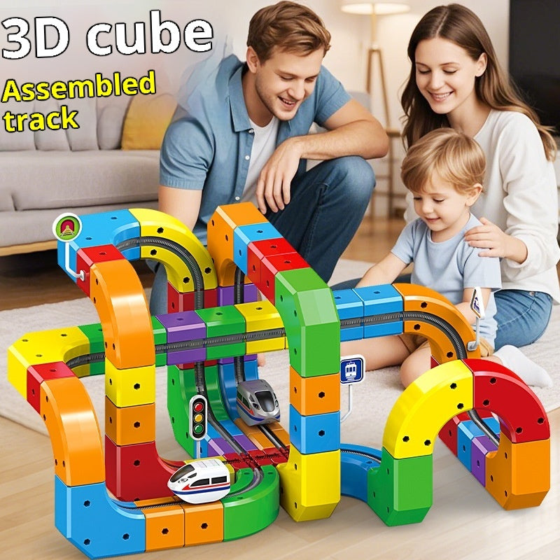 Electric Train Track Building Block Set
