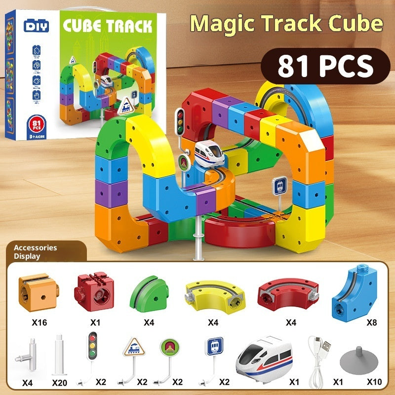Electric Train Track Building Block Set