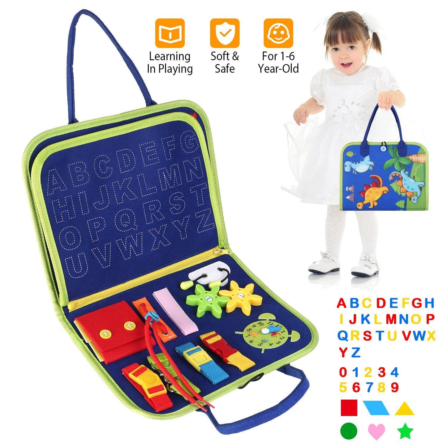 Kids Busy Board – Montessori Sensory Learning Toy for Toddlers (1–6 Years)