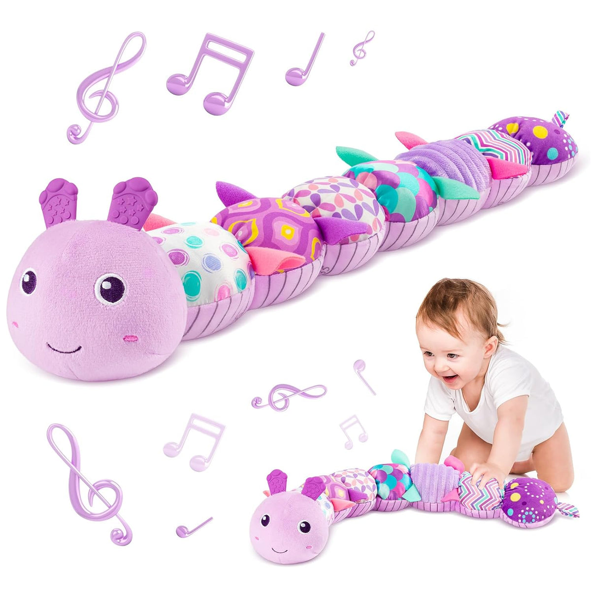 The Cuddle Croc, Musical Stuffed Infant Activity Toy with Teether, Rattle & Crinkles