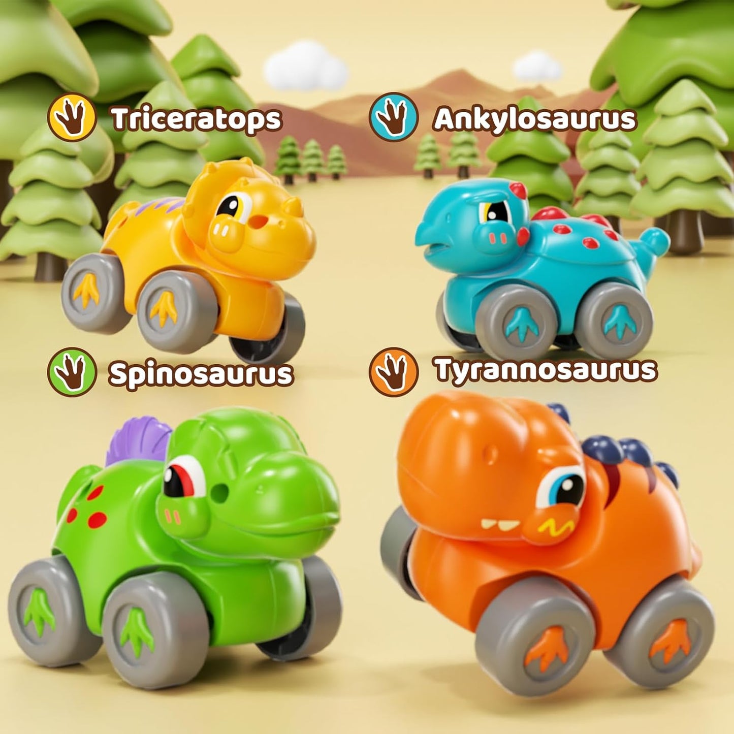 Lehoo Castle Dinosaur Slide Toy for Toddlers – Includes 4 Mini Cars, Ages 1–3