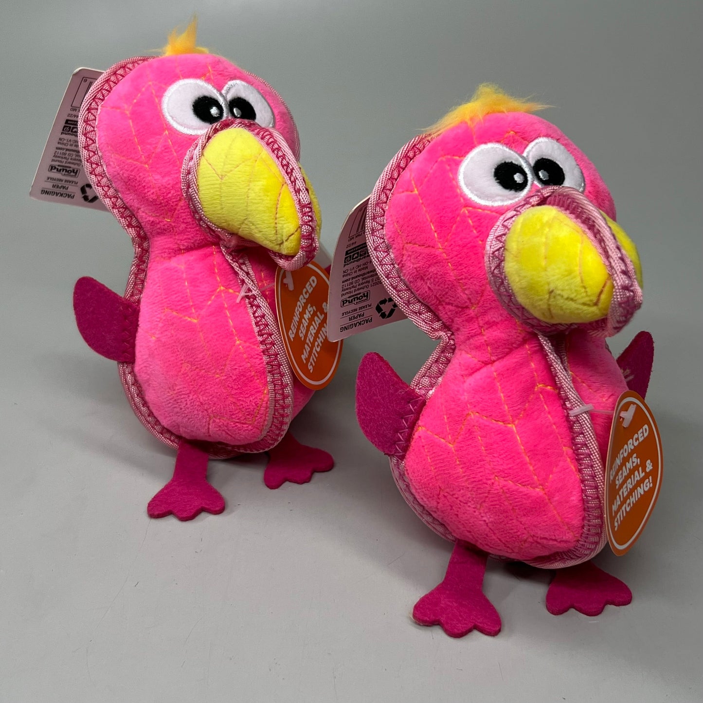 Outward Hound Xtreme Seamz Flamingo Dog Toy – Medium Pink, 2-Pack