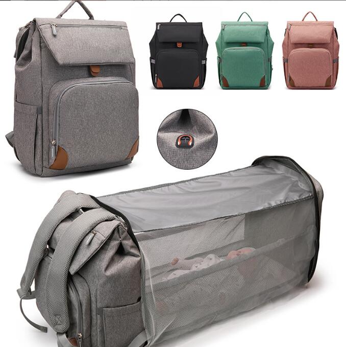 Multifunctional Mommy Bag – Waterproof, Large Capacity & Foldable Baby Bed