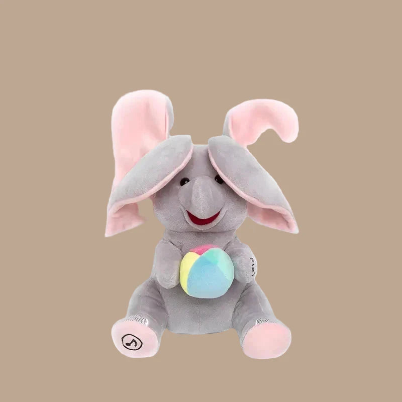 MEACAOFG™ Baby Elephant Interactive Plush Toy – Musical Peek-a-Boo