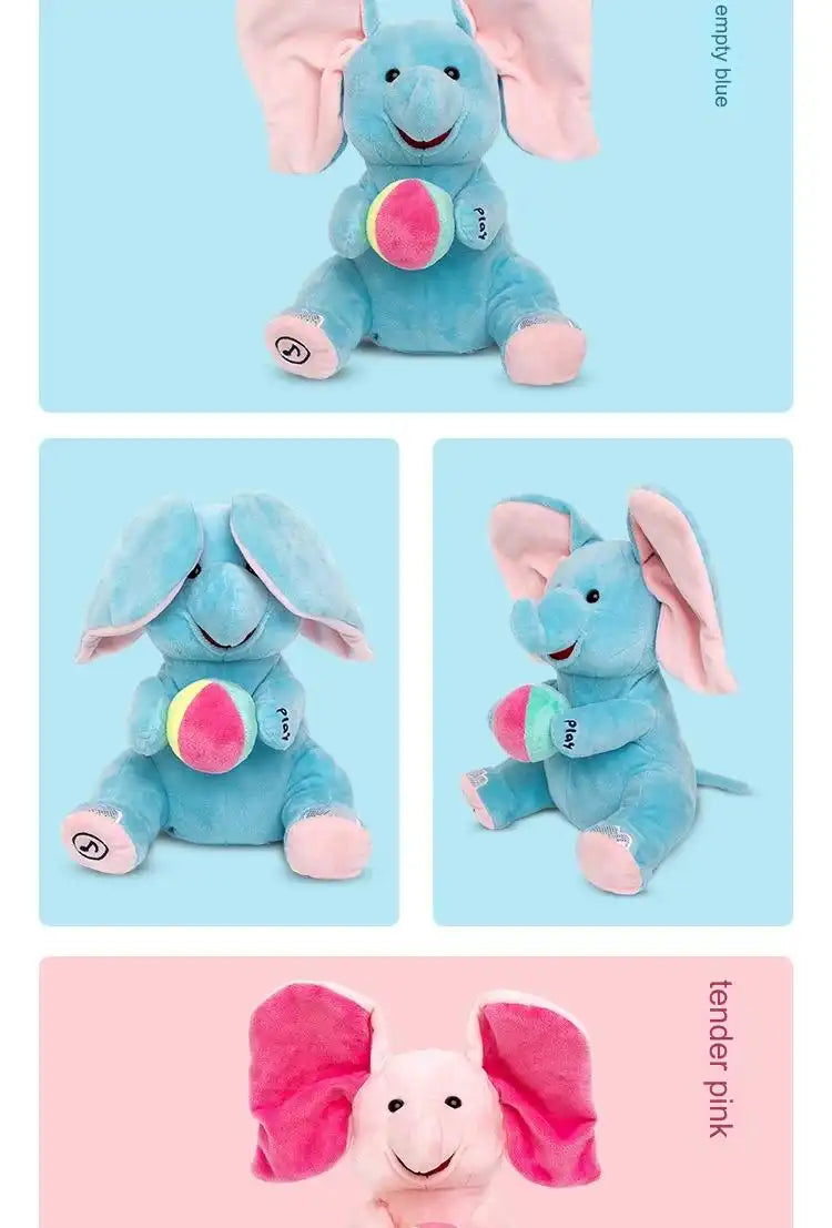 MEACAOFG™ Baby Elephant Interactive Plush Toy – Musical Peek-a-Boo