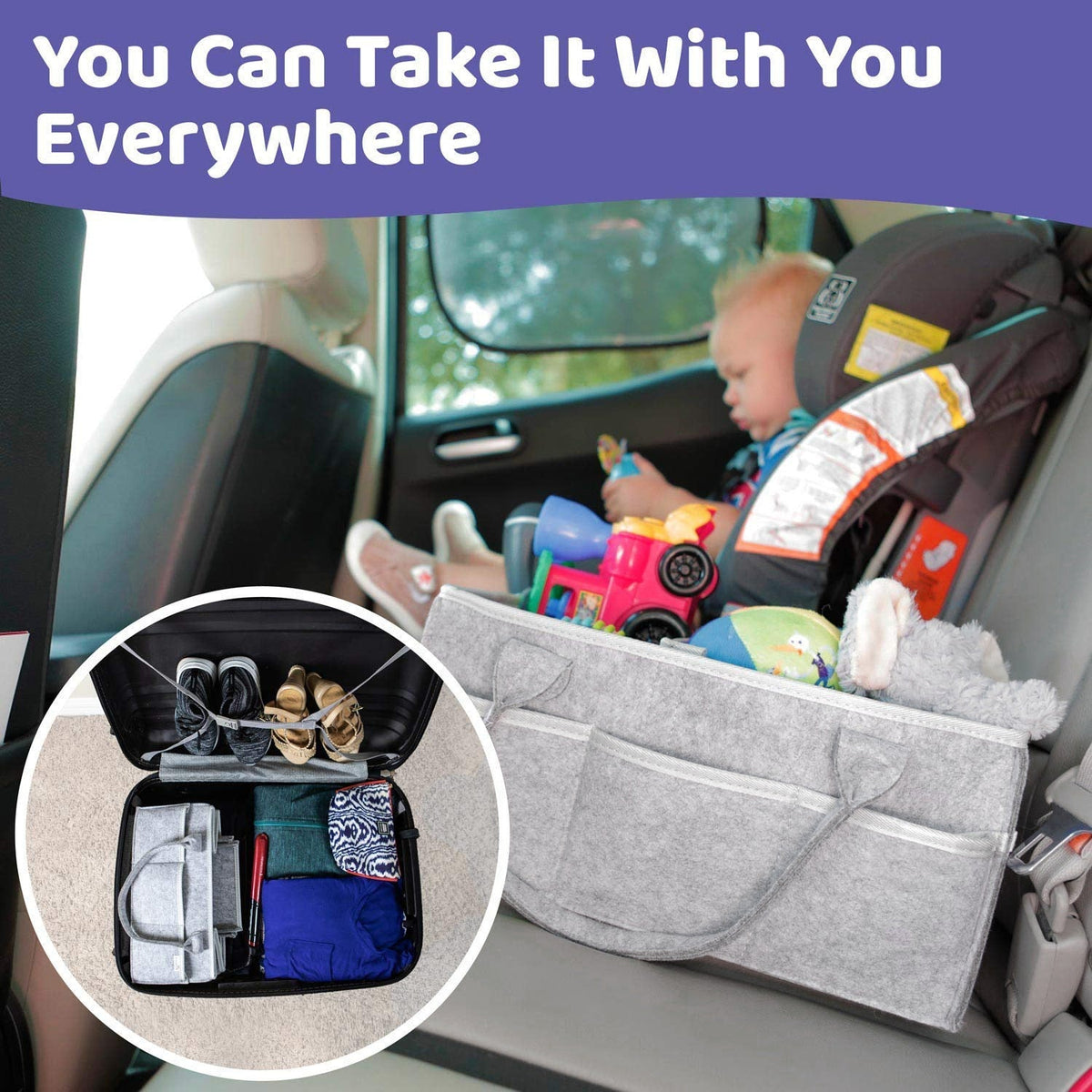 Baby Diaper Caddy Organizer – Portable Nursery Storage