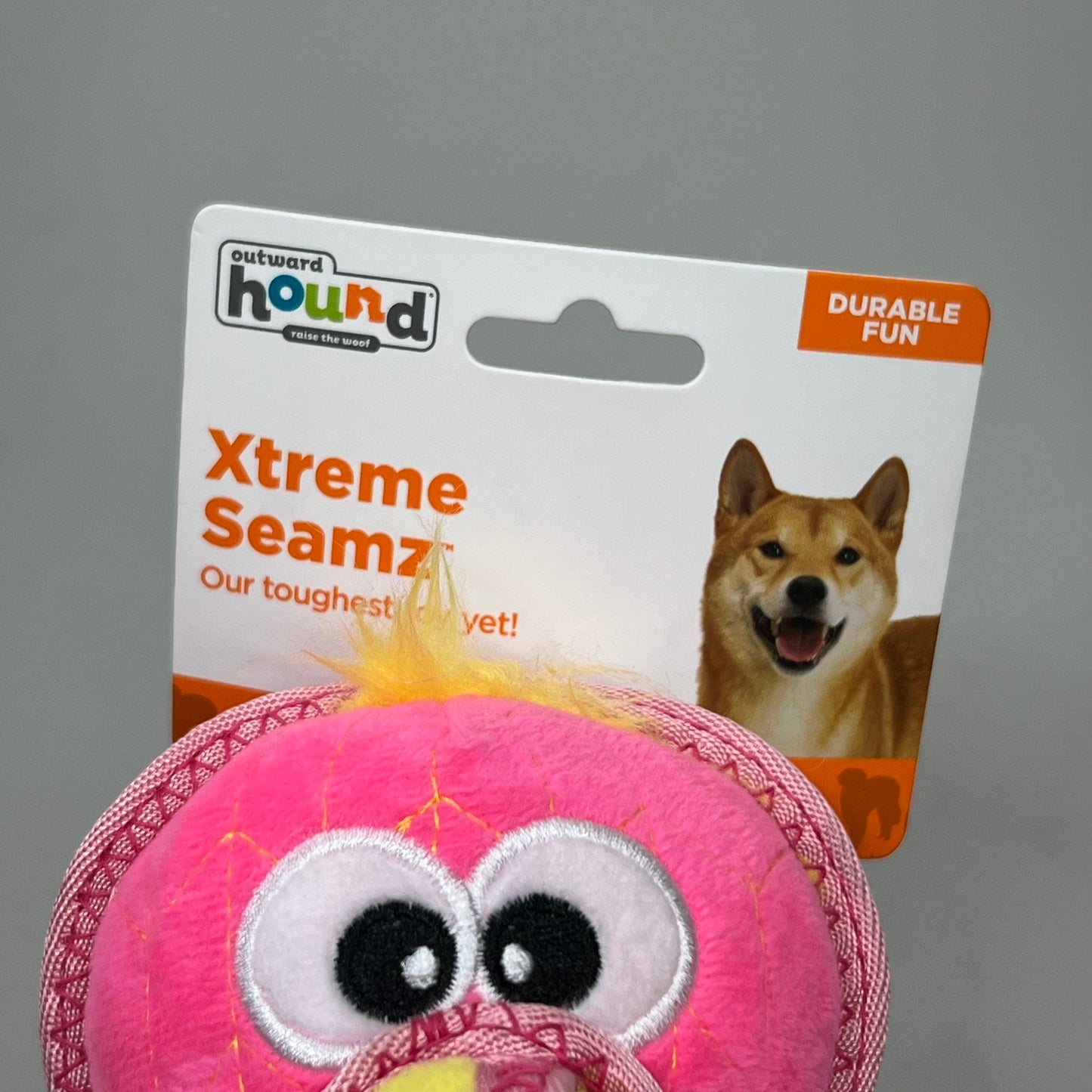 Outward Hound Xtreme Seamz Flamingo Dog Toy – Medium Pink, 2-Pack