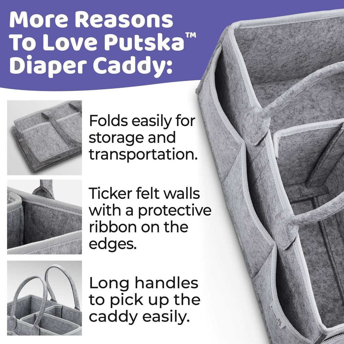 Baby Diaper Caddy Organizer – Portable Nursery Storage
