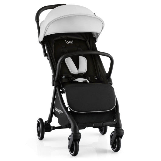 Lightweight One-Hand Folding Baby Stroller – Gray Aluminum Frame