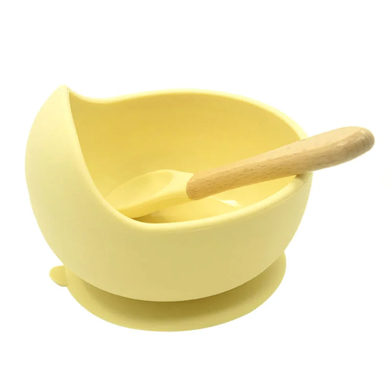 Baby Silicone Suction Bowl & Spoon Set – Non-Slip Feeding Tableware