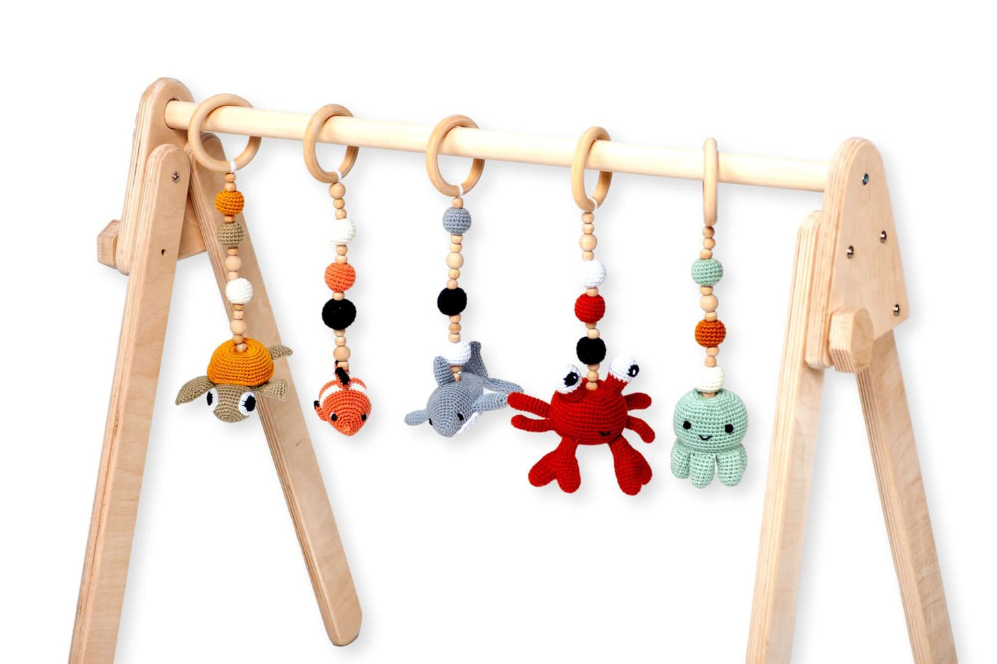 Montessori Wooden Baby Gym with Hanging Toys