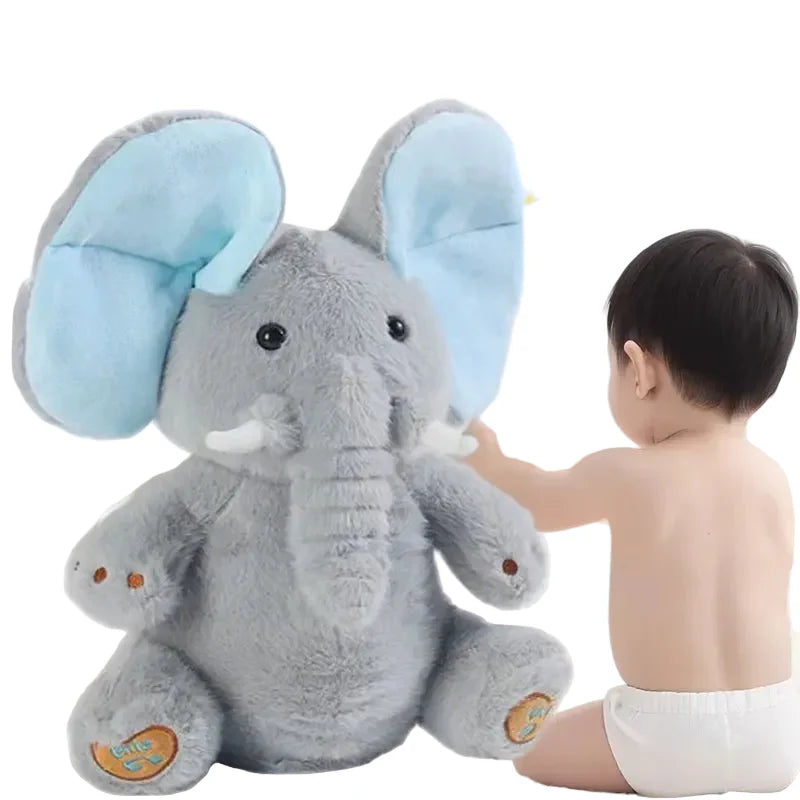 MEACAOFG™ Baby Elephant Interactive Plush Toy – Musical Peek-a-Boo