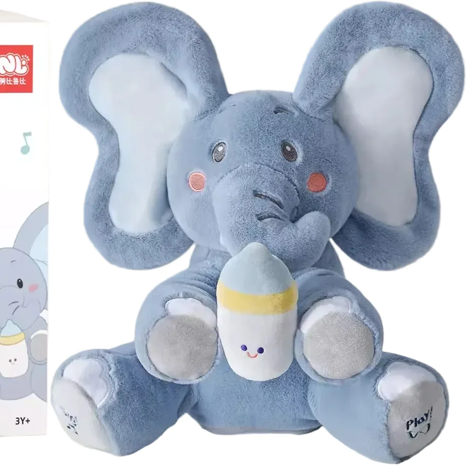MEACAOFG™ Baby Elephant Interactive Plush Toy – Musical Peek-a-Boo