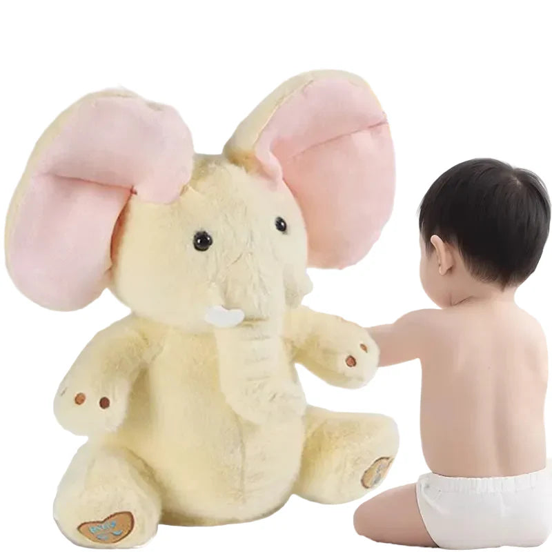 MEACAOFG™ Baby Elephant Interactive Plush Toy – Musical Peek-a-Boo