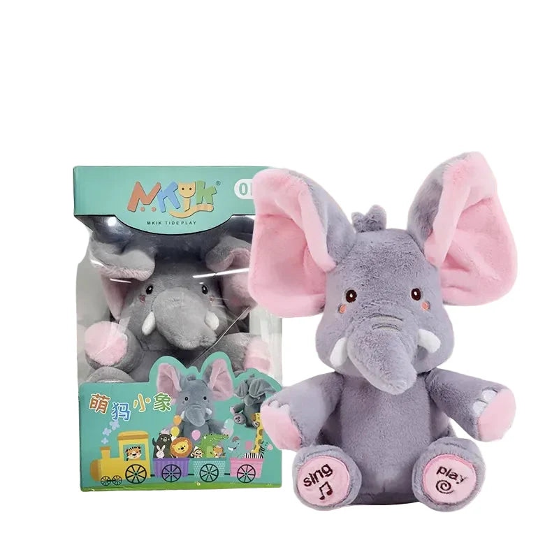 MEACAOFG™ Baby Elephant Interactive Plush Toy – Musical Peek-a-Boo