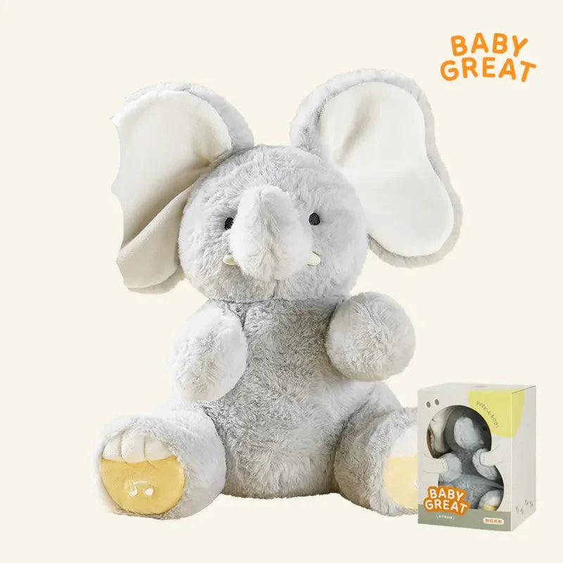 MEACAOFG™ Baby Elephant Interactive Plush Toy – Musical Peek-a-Boo