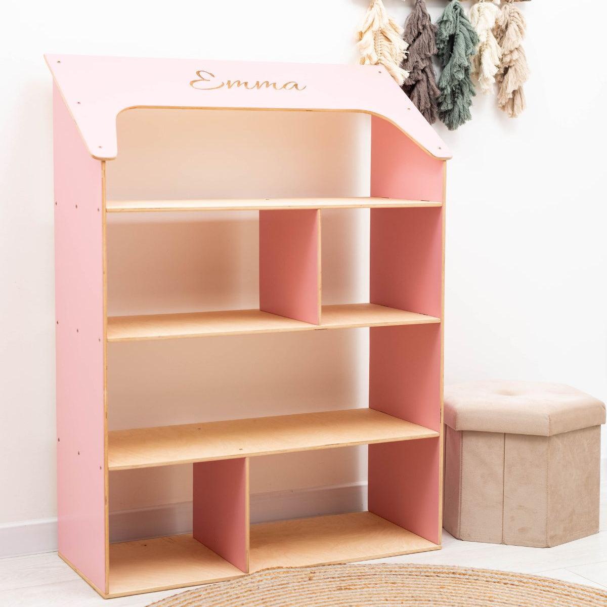 Pink Dollhouse Bookcase