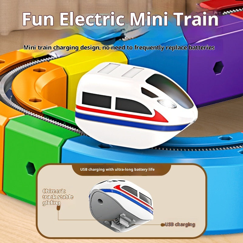 Electric Train Track Building Block Set