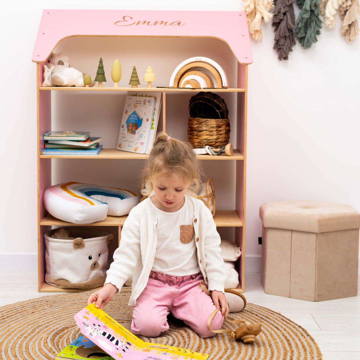 Pink Dollhouse Bookcase