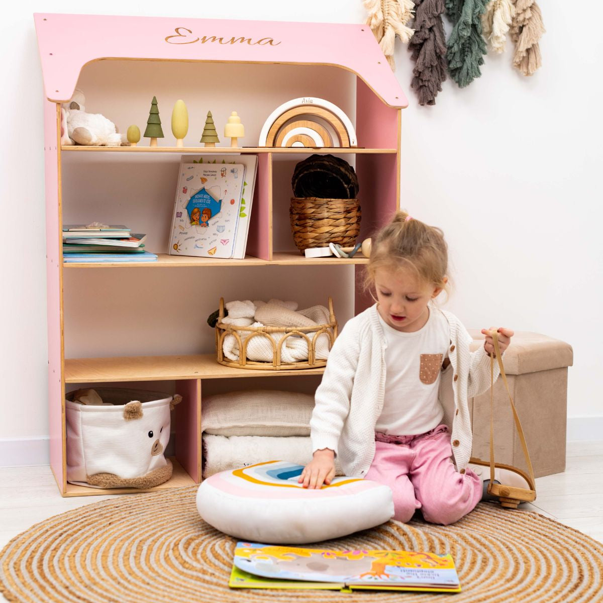 Pink Dollhouse Bookcase