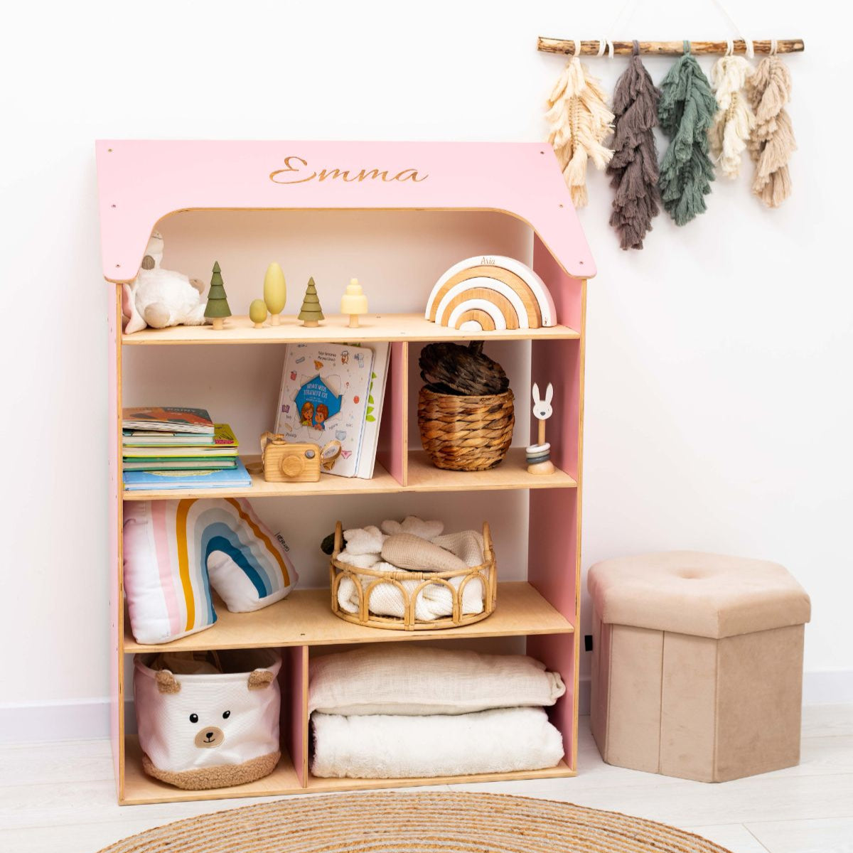 Pink Dollhouse Bookcase
