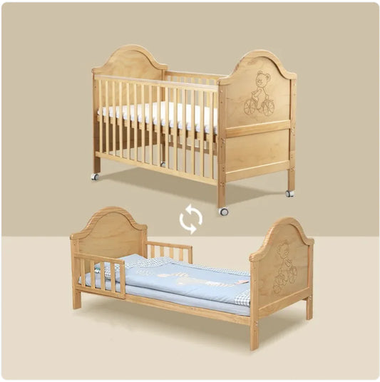 Grow-With-Me Multi-Function Pine Baby Bed
