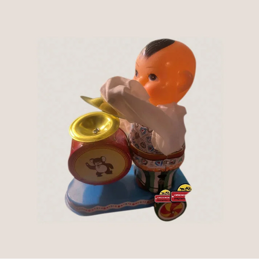 Vintage Tin Clockwork Drummer Boy Toy – Fully Working