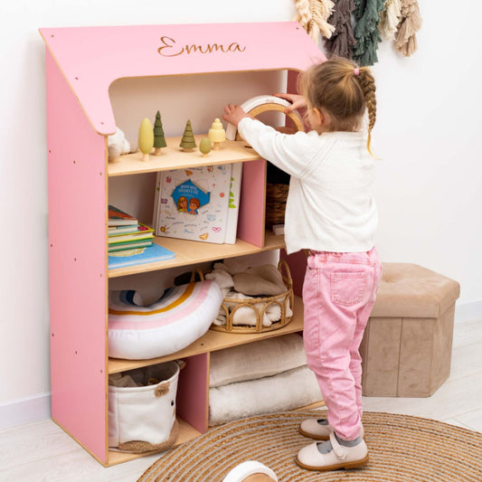 Pink Dollhouse Bookcase