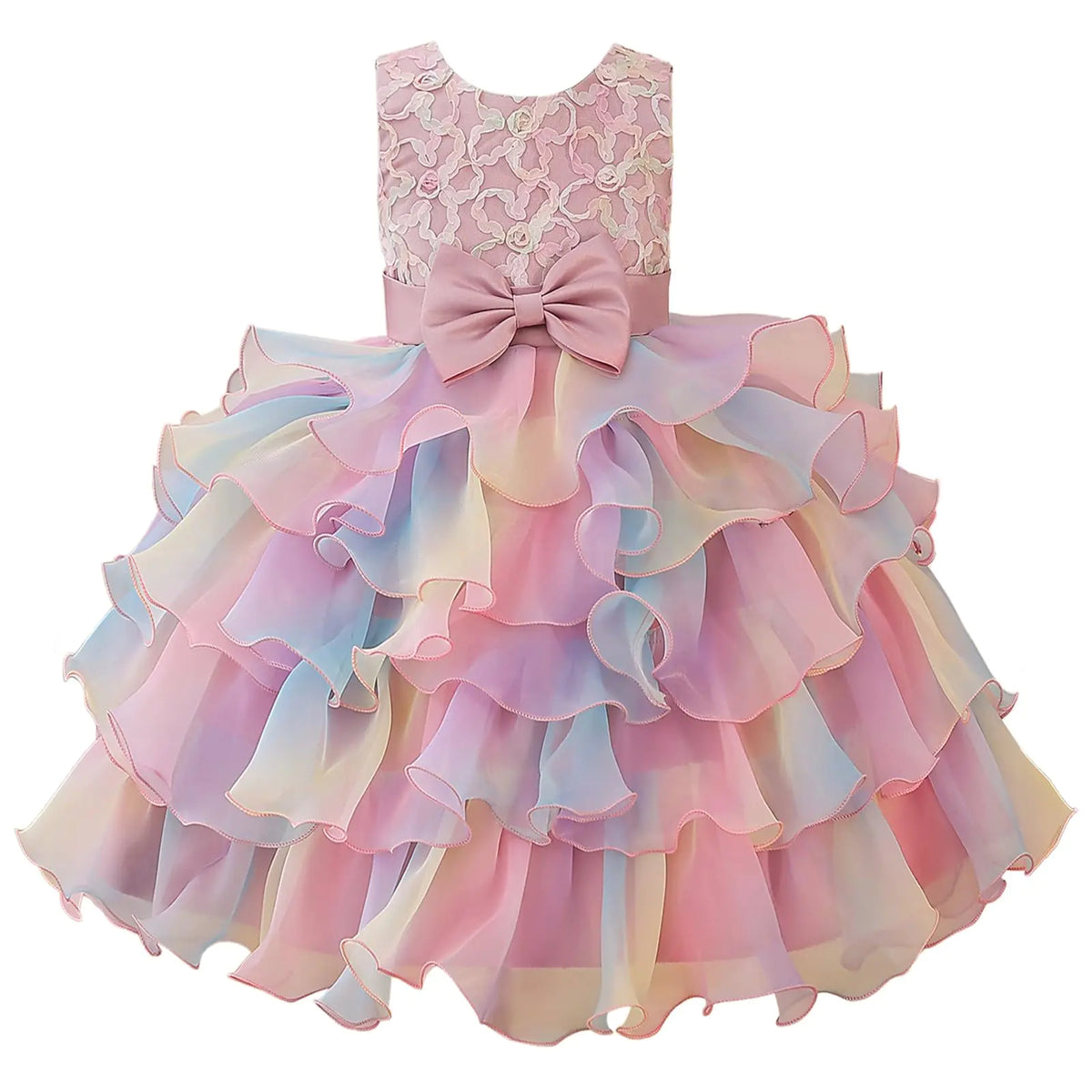 Toddler Girl Rainbow Princess Tutu Dress – Birthday & Party Gown (2–3T)